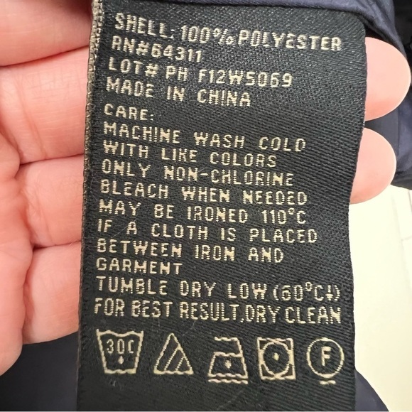 RAINFOREST Ruffle Front Hooded Packable Travel Raincoat Navy Size Small - Picture 7 of 14